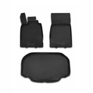 Mercedes SL Class R230 Roadster 3D Floor-Trunk Mats - Omac - Black - 2008-2012